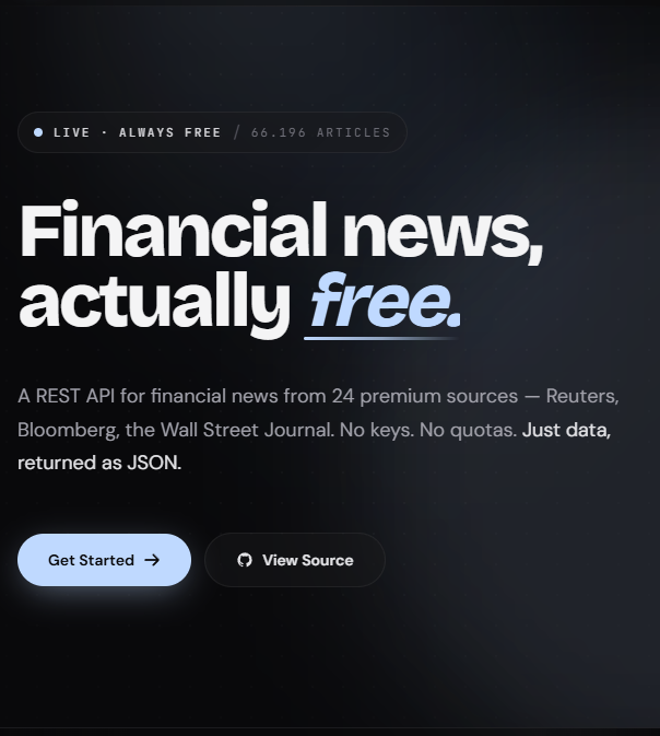 ActuallyFreeApi landing page